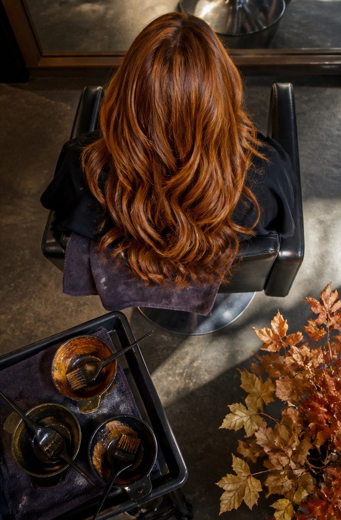 Hair blending brown gold copper and honey tones