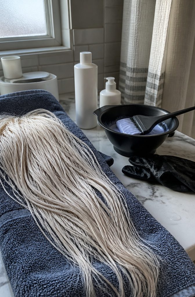White hair after bleaching and toner