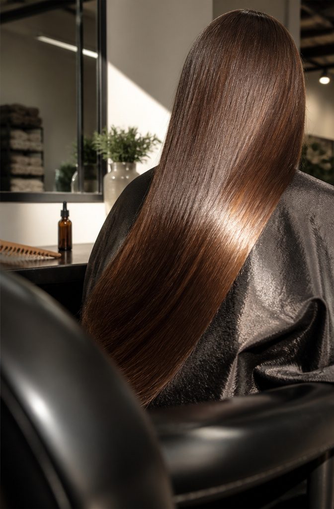 Bronze brown hair with a bright metallic sheen