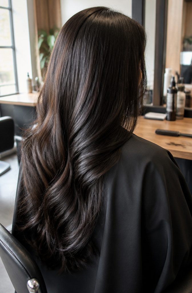 Dark brown hair with subtle warmth beside a near-black ebony shade