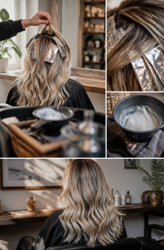 Hair with scattered light and dark strands showing blended gray