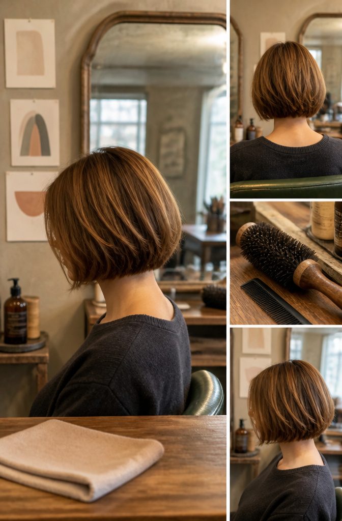 Rachel Green with changing hairstyles from long waves to a chin-length cut